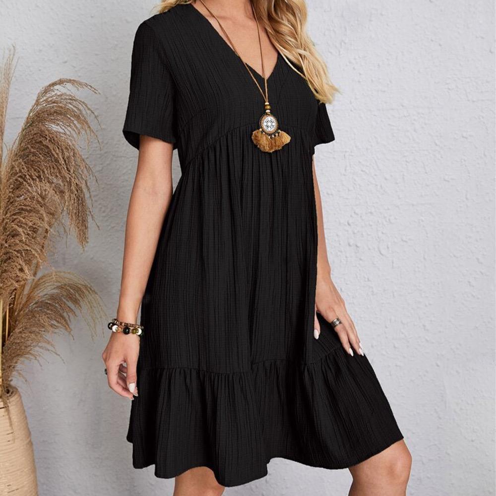 Wholesale fashion women's clothing, simple elegant loose casual dress