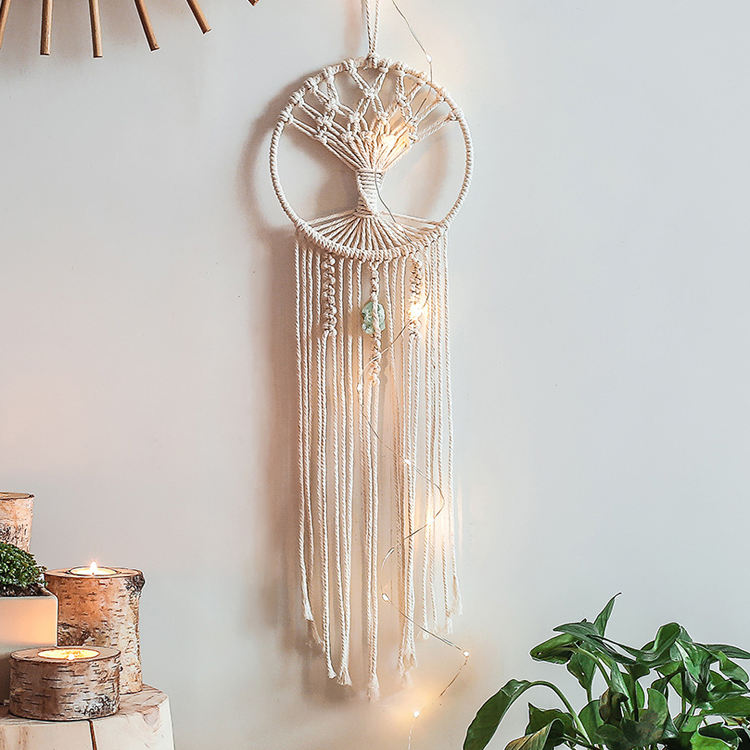 Living art tree handmade macrame dream catcher wall decoration for home